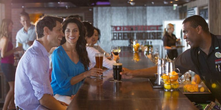 norwegian cruise district brewhouse bar service crew