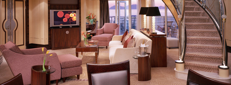 Which cruise line currently has the most expensive suite at sea, starting at $18,448 per person?
