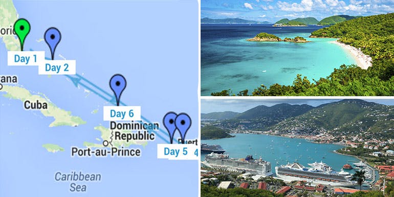 eastern caribbean itinerary cruise