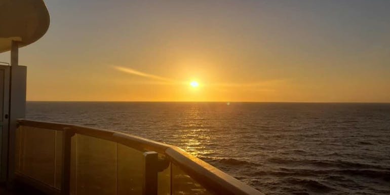 carnival vista wraparound balcony sunset at sea