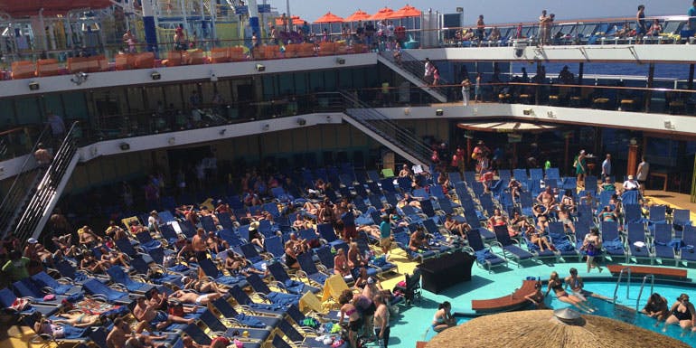 crowded cruise ship pool carnival