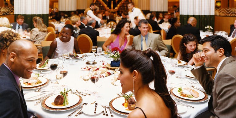 royal caribbean crowded cruise ship dining