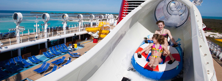 What is the name of the waterslide found on Disney Fantasy and Disney Dream?