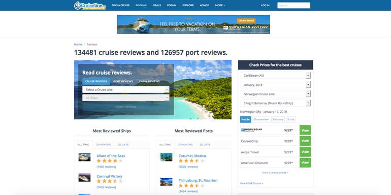 cruise reviews cruiseline.com