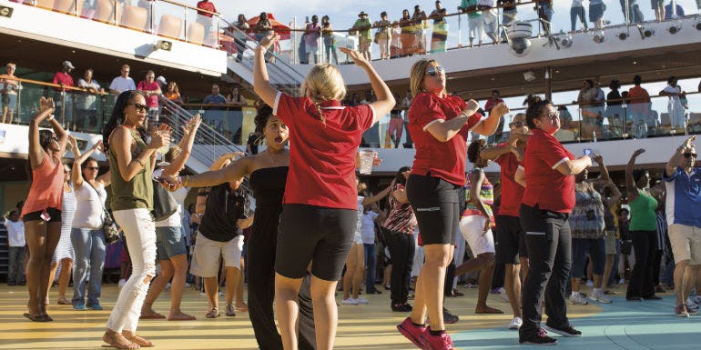 carnival cruise free deck party dancing