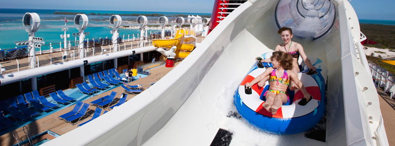 Not content to add a regular water slide to its ships, this line introduced the world’s only “aqua coaster”.