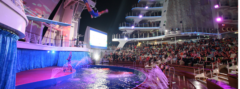 You can find the only high diving show at sea on this line: