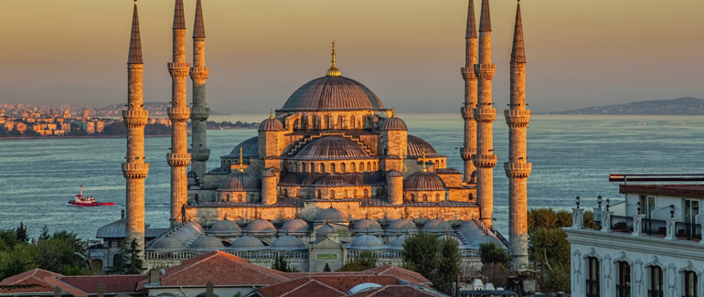 This Eastern Mediterranean Port is home to the Sultan Ahmed Mosque, known for the blue tiles decorating its interior walls.
