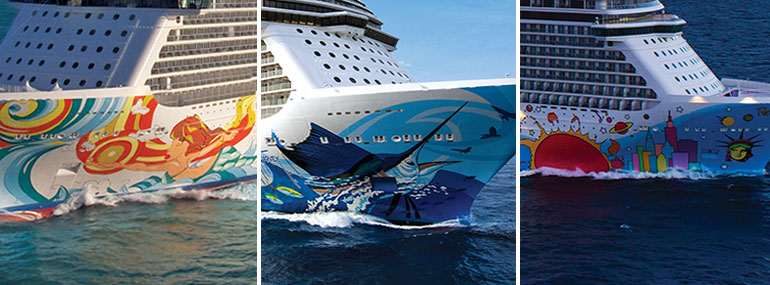 Name these ships by their hull art: