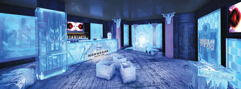 This popular brand of vodka hosts this extremely "cool" bar on Norwegian ships: