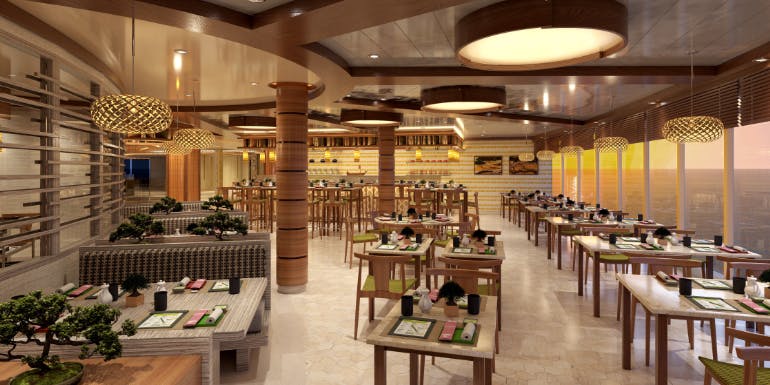 bonsai sushi restaurant carnival cruise mardi gras rendering