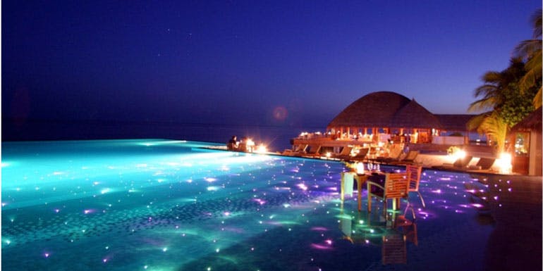 glowing pool cruise ship