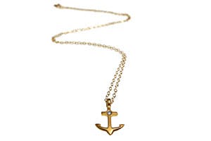 golden anchor necklace cruise dress fashion