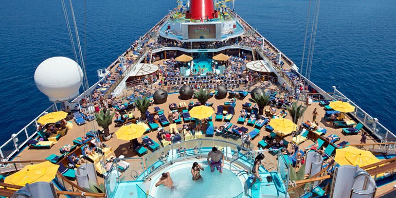 carnival lido deck crowded