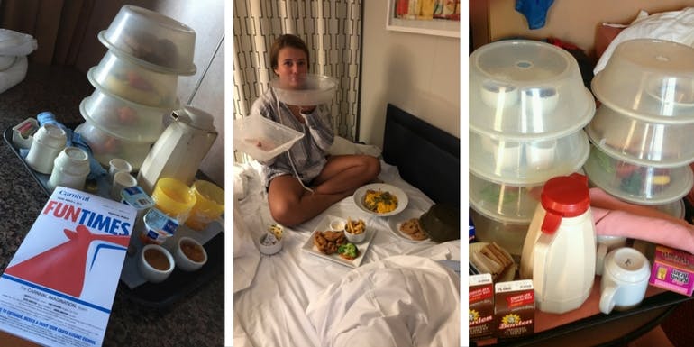 carnival cruise room service changes fee