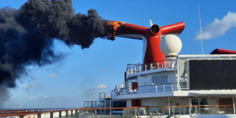 Fire Reported in Funnel of Carnival Cruise Line Ship