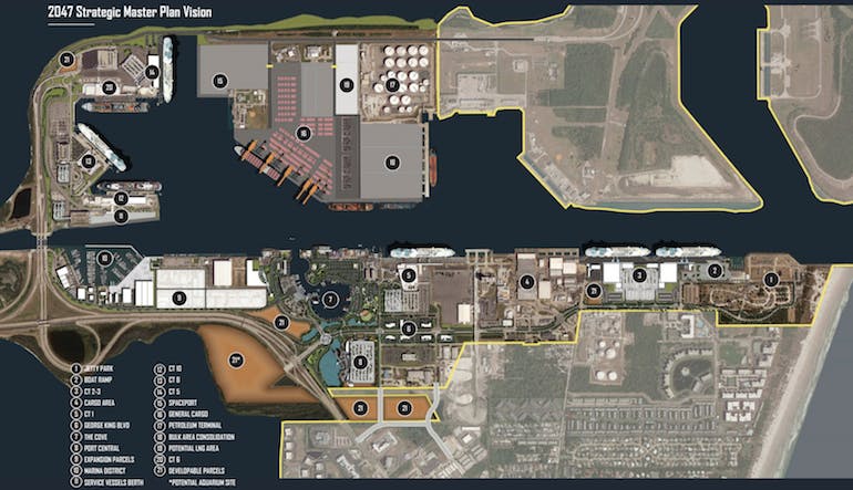 port canaveral 30 year plan aerial