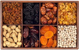 Box of dried fruits